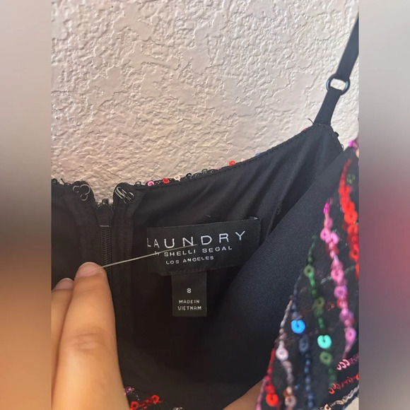 Laundry by Shelli Segal Rainbow Slip NWT Sequin Dress Size 8 - Picture 4 of 7